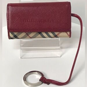 Burberry Red and Beige Checkered Key Holder
